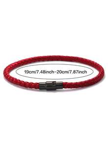 A级龙骨绳手链，男女通用幸运红绳手链，磁性情侣手链，招财手链 - 酒紅色 - 查看 6