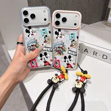 This Disney Mickey Mouse Lanyard Phone Case Is Fully Covered In TPU Material, Features Strong Magnetic Closure, Is Shockproof And Lightweight, And Is Compatible With IPhone17/16/11/13/15/15 Plus/15 Pro/15 Pro Max/12/14 Pro Max/11 Pro Max/12 Pro/12 Pro Max/13. This Phone Case Is A Popular Birthday Gift Or Business Gift Choice; It Is Durable, Stain- And Fingerprint Resistant, And Suitable For Both Men And Women. The Set Also Includes A Mickey Mouse Phone Case And A Mickey Mouse Plush Bracelet, Making It A Perfect Gift For Friends And Family. This Stylish Phone Case Is Fun, Lightweight, And Durable. IPhone17 Pro Max Phone Case, Minnie Mouse Phone Case. - 粉色 - 查看 3