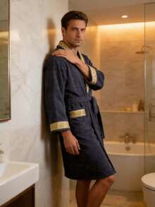 1 buah Jubah Mandi Lembut & Nyaman, Pakaian Santai Unisex untuk Pasangan, Cocok untuk Hotel, Spa, Kolam Renang, Penggunaan Pribadi atau Hadiah - MultiWarna - View 8