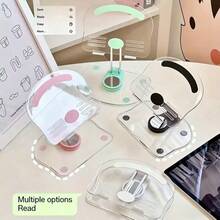 1pc Minimalist Acrylic Phone Stand, Waterproof Design, 360° Rotation, Tablet Universal Holder, Portable Foldable Desktop Stand With 360-Degree Adjustable Rotation, Suitable For Exercise, Video Watching And Facetime Calls, Compact And Foldable Design For Easy Carrying - Acrylic - View 6