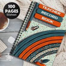 1pc Retro Rainbow Spiral Notebook, 100 Pages 50 Sheets, Useful For Work And Study, School Stationery, Quality Gift For Graduation, Birthday, Suitable For Diary, Daily Plan, Memo, Multi-Scenario - Q - View 3