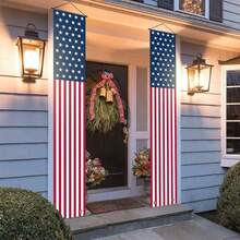 250th Anniversary Of American Independence July 4th Porch Banner Set, Star Spangled Patriotic Door Curtain Decoration, Red, White, And Blue Independence Day Hanging Flag Suitable For Family Courtyard Parties, Patriotic Family And Veterans Celebration Decoration, Indoor And Outdoor Front Door Decoration - View 5