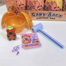 Cute Capybara Surprise Egg Pendant Party Gift Box With 11 Surprises Golden Eggs Decorative Card Birthday Family Gathering Travel Prizes Perfect Gift For Women Back To School Season Stress Relief Fun Playful OUR5 - 1 Piece (random Color) - View 7