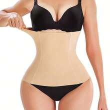Popular High-Elasticity Court-Style Mesh Waist Cincher Corset Vest With Zipper And Button Closure Vintage Shapewear For Women - 杏色 - 查看 11