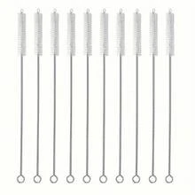 5/10pcs Bendable Stainless Steel Straw Cleaning Brush, Cup Brush, Thin Tube Straw Brush, Long Pipe Brush, Pipeline Dredging Brush, Small Straw Brush, Long Bottle Brush, Kitchen Cleaning Brush, Cleaning Supplies Christmas Supplies - 10 PCS - 查看 1