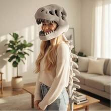 Dinosaur Skeleton Costume Set Fun Skeleton Dress Up Animal Theme Party Cosplay Adult - Grey - View 4