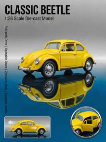 Volkswagen 1:36 大众甲壳虫合金压铸汽车模型，滑动顺畅，车门可开启，经典复刻版，配有亚克力防尘罩和底座，收藏展示佳品，节日礼物，汽车爱好者必备 - 彩色 - 查看 1