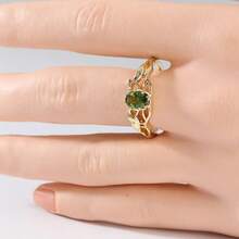 Nhẫn hình chim cổ điển thủ công, đính đá Cubic Zirconia tổng hợp, trang sức thanh lịch dành cho nữ, phù hợp cho sử dụng hàng ngày, dự tiệc và các dịp lễ hội, món quà hoàn hảo dành cho phái nữ. - Hai màu - Xem 3