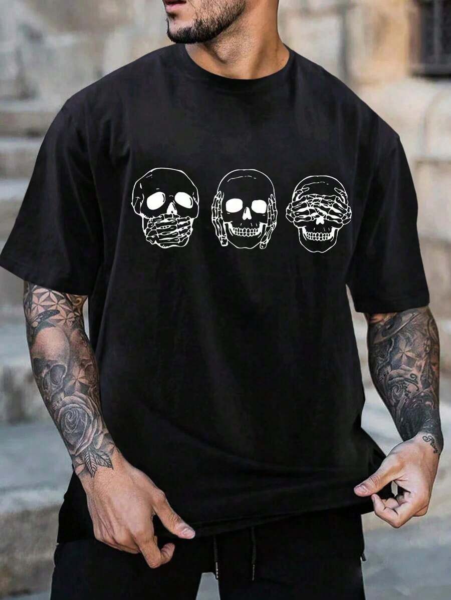 Impala Skull Print T-Shirt - 黑色 - 查看 1