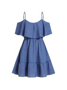 Vestido elegante de moda nuevo para mujeres con escote en el hombro, borde alto y cintura favorecedora, mini vestido ideal para vacaciones, salidas casuales, fiestas, meriendas y talla grande ocasiones de verano - Azul 2 - Ver 5