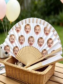 Customizable Handheld Folding Fan,Classic DIY Fan,Perfect For Weddings, Bridal Showers,Birthdays,Workers For Mother's Day,For Father's Day - Multicolor - View 6