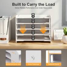 5-Tier Stackable Letter Tray Home Office Desk Paper Document Organizer File Tray - View 4