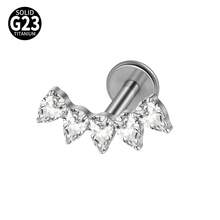 1件 G23 钛金属马眼形锆石唇钉 内螺纹 CZ 极简垂坠耳廓耳骨耳软骨耳钉 身体穿刺饰品 - 如圖 - 查看 28