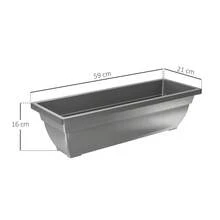 Set Of 5 Stackable Plastic Flower Pots, 59 X 21 X 16 Cm, Weather-Resistant, Suitable For Indoor And Outdoor Use, Grey - B - 查看 7