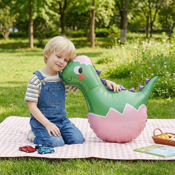 1/2pcs Hatching Dinosaur Egg Foil Balloons, Suitable For Dinosaur Themed Birthday Party And Baby Shower Decorations