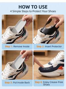 10/5/1 Pair Shoe Crease Protectors Inserts For Sneakers, Anti-Wrinkle Toe Guards For Most Athletic & Casual Shoes, Comfortable Shoe Crease Shields Fit Men US 7.5–12 & Women US 5–8.5, Lightweight Shoe Care Accessories For Daily Wear - Multicolor - View 9