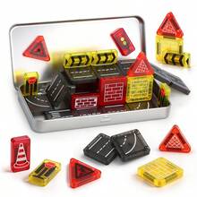28/36pcs Children Magnetic Building Tiles City Road Track Car Set, Versatile Magnetic Construction Puzzle With Mini Cars, Suitable For 3-14 Years Old Kids Birthday/Holiday Gift (Random Color) - Multicolor - View 2