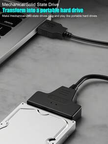 Cable adaptador USB a SATA para unidad de disco duro, convertidor externo de 2.5" SSD/HDD para portátil y de escritorio, transferencia de datos de alta velocidad sin necesidad de controlador, plug and play - Ver 2