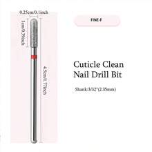 10pcs Round Barrel Cuticle Drill Bits, Carbide Diamond Nail Bits For Dead Skin Removal & Nail Shaping, 3/32'' Two Way Rotate, Professional Manicure Pedicure Salon Tools(2.5mm Round Bit, Fine-F) - Multicolor - View 3