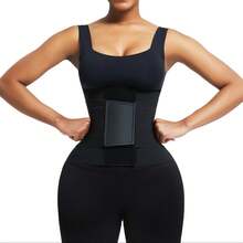 Leopard Print High Compression Back Support Waist Trainer Belt Gym Waist Cincher Trimmer Belt Tummy Control Body Shaper With Triple Wrap - 黃色 - 查看 4