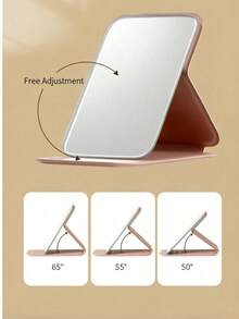 Portable Foldable Makeup Mirror | Compact & Portable | Suitable For Men And Women Students | Fashionable Desktop Tool Essential For Girls To Touch Up Makeup Anytime | High-Definition Glass Mirror Surface | Suitable For Dorms, Business Trips, Travel Essentials | Premium & Practical Makeup Mirror, Perfect Gift For Women | Personalized Mirror Essential For Bathroom Decor And Bedroom Decoration - 1PC - View 9