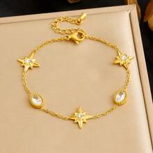18K Gold Plated Fashionable Double Layer Star Ring Bracelet, Suitable For Women's Daily Wear And Gift Giving - Gold - View 6
