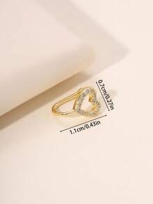 1 chiếc khuyên mũi hình trái tim pha lê, khuyên mũi giả dạng kẹp, trang sức xỏ khuyên mũi giả treo, mặt dây chuyền xương mũi đa năng - Vàng - Xem 3