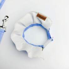Bộ dây dắt chó, bộ vòng cổ và dây dắt dễ thương & thời trang, đồ dùng cho thú cưng ngoài trời. - Màu xanh lam - Xem 5