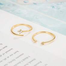 1 chiếc nhẫn hở điều chỉnh được, thiết kế tối giản, độc đáo dành cho nữ. - A053 - Xem 3