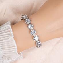 1pc 17.5cm+2.5cm Women's Fashion Bracelet, Jewelry, Minimalist | Elegant, Detachable Extension Clasp, Adjustable Length, Inlaid Colorful Zirconia, Hypoallergenic, Suitable For Women's Daily Wear | Festivals | Multiple Occasions, Great Gift For Girlfriend Or Best Friend - Bracelet - View 16