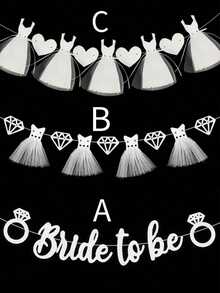 1組「Almost Bride」心形婚禮橫幅,新娘派對心形橫幅,單身女派對裝飾橫幅,婚禮新娘派對裝飾,訂婚派對裝飾,房間裝飾 - 多款 - 查看 12