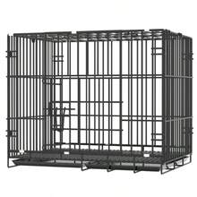 Foldable Pet Cages, Cat Cages, Dog Cages, Rabbit Cages, Thickened Iron Cages, Small And Medium-Sized Dog Cages With Toilets, Pet Cages For Cats And Villas. - Black - View 4