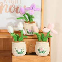 Lifelike Floral Plush Doll, Iris Potted Plant Home Decor, Soft & Comfortable Realistic Design, Excellent Gift Choice - 30cm - View 5
