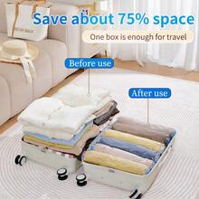 6pcs Roll-Up Travel Vacuum Storage Bags, Lightweight Reusable Space-Saving, Clothing Storage Bags, Suitable For Suitcases Travel Bags Organization, Cruise Trips Home Closet Dual Use, Travel And Home Essential - Clear - View 5