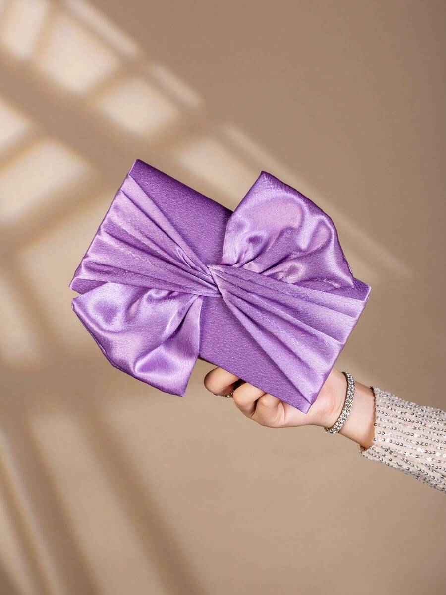 Satin Butterfly Shaped Clutch Bag, Suitable For Balls And Formal Events