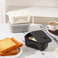 High Quality PP Material Butter Container, Suitable For Refrigerator Storage, Easy To Clean, Ideal For Hotels, Homes And Restaurants. Butter Container, Food Storage Box, Plate And Butter Dish With Lid. - View 2