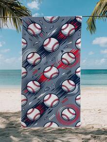 1 pieza Toalla de playa con tema de béisbol para niños, manta de playa extra grande de microfibra súper suave, toalla de baño súper absorbente, adecuada para viajes, piscina, buceo, surf, yoga, camping, disponible en varios tamaños, accesorios de playa para playa, piscina, viajes, camping, yoga - Multicolor - Ver 4