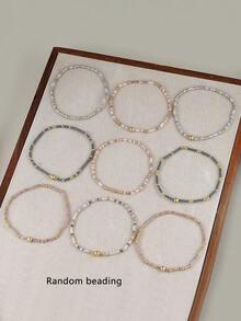 9pcs Bohemian Handmade Beaded Stretch Bracelet Set, Multi-Layer Stackable Bracelets, Suitable For Women's Daily, Vacation, Party Wear (Random Beads) - Multicolor - View 3