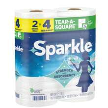 Lipton Sparkle Tear-A-Square Paper Towels, 2 Double Rolls, Multi-Size Sheets, Strong & Absorbent - Paper Towels - View 2