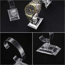 10pcs Clear Watch Display Stand, C-Shaped Plastic Bracelet & Jewelry Display Holder For Watches, Bangles, Bracelets, Store Display, Photo Props & Home Storage - Clear - View 4