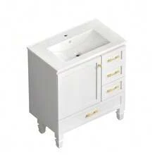 75cm Bathroom Cabinet In White. Ample Storage Space: 1 Soft-Close Door And 3 Drawers. - 白色 - 查看 8