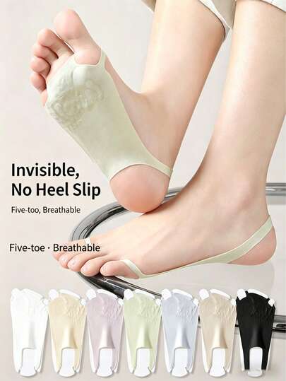 3 Pairs Women's Thin Invisible Low Cut Boat Socks For High Heels, Non-Slip, Comfortable, Summer