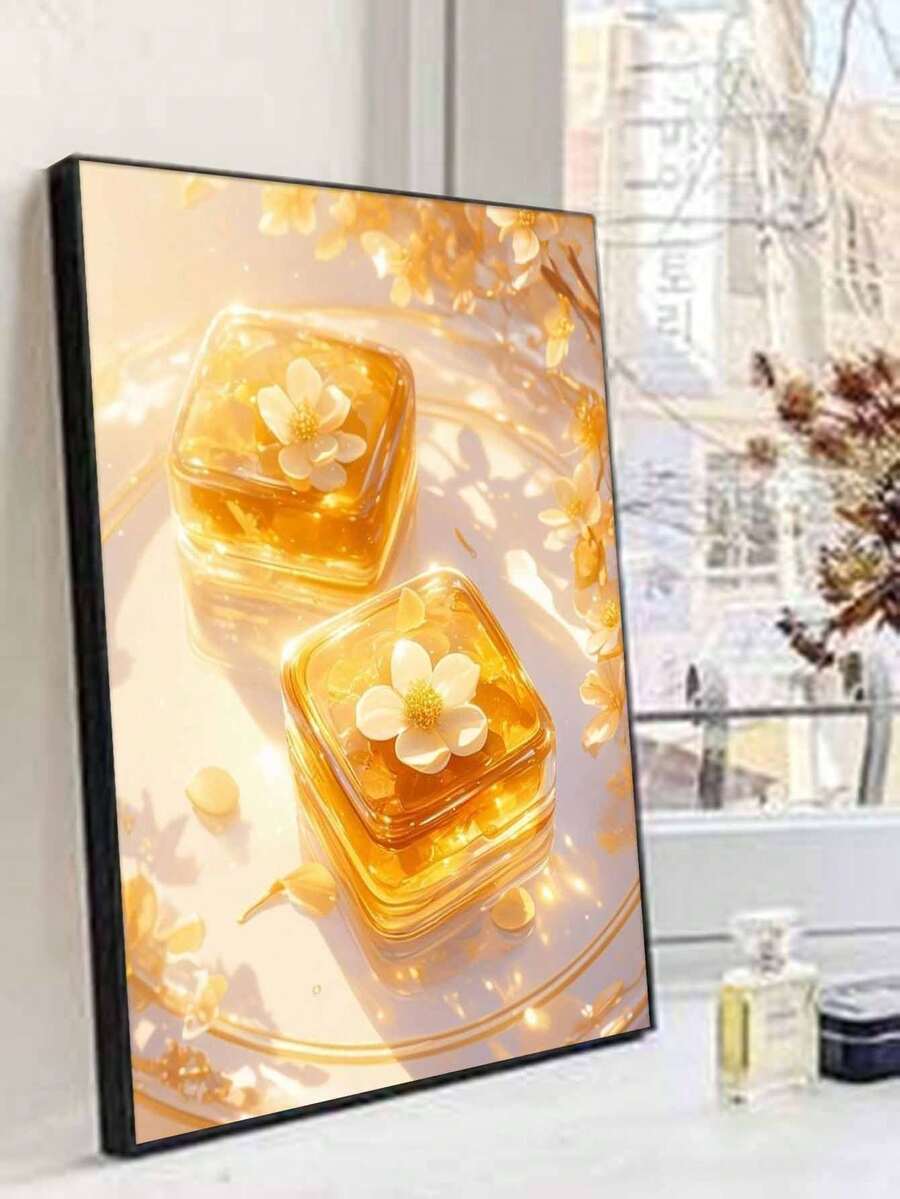 金花果冻甜点 DIY 数字油画 绘画工艺品 成人家居装饰 40x50厘米/16x20英寸 节日礼物 - 40*50厘米 - 查看 1