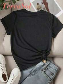 Dam-T-shirts - Svart - Visa 3
