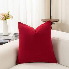 1/2pcs Vintage Polyester Knitted Throw Blanket With Zipper, Machine Washable, Geometric Pattern Decor For Sofa, Bed, Dining Table, Home Office - Red - View 11