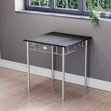 Dining Kitchen Table And Chairs 2 Seater Dining Room Set, 2 Seater Dining Chairs With Elegant Table Compact Wood Steel Frame Dining Kitchen Furniture - Oak - View 10