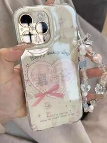 卡通可爱爱心动物涂鸦果冻手机壳，适用于 17 Pro Max、17 Pro、17 Air、16、15 Pro Max、14、13 Pro、12、11 Plus，可爱手链软糖手机壳 - 動物 - 查看 3