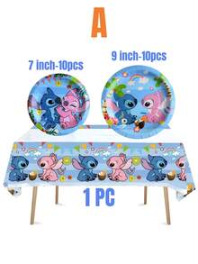 Summer Stitch Theme Popular Blue Party Set, Paper Product Combination Tableware, Including Plates, Cups, Napkins, Etc., Party Small Gifts, Party Decoration And Arrangement, Outdoor Party Tableware, Non-Disposable Plastic Material Products - Multicolor - View 15