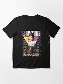 Frozen Notes And Crimson Eyes Essential T-Shirt Gothic Music Graphic Design, 100% Pure Comfortable Cotton, Casual Short Sleeve Top, Breathable Streetwear, All-Season Outfit, Ideal Gift For Fans - Black - View 8