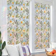 1/4pcs Rainbow Flower Static Cling Window Film, Holographic Privacy Window Sticker, Removable Floral Decorative Window Film, Suitable For Home Balcony Living Room - Multicolor - View 12